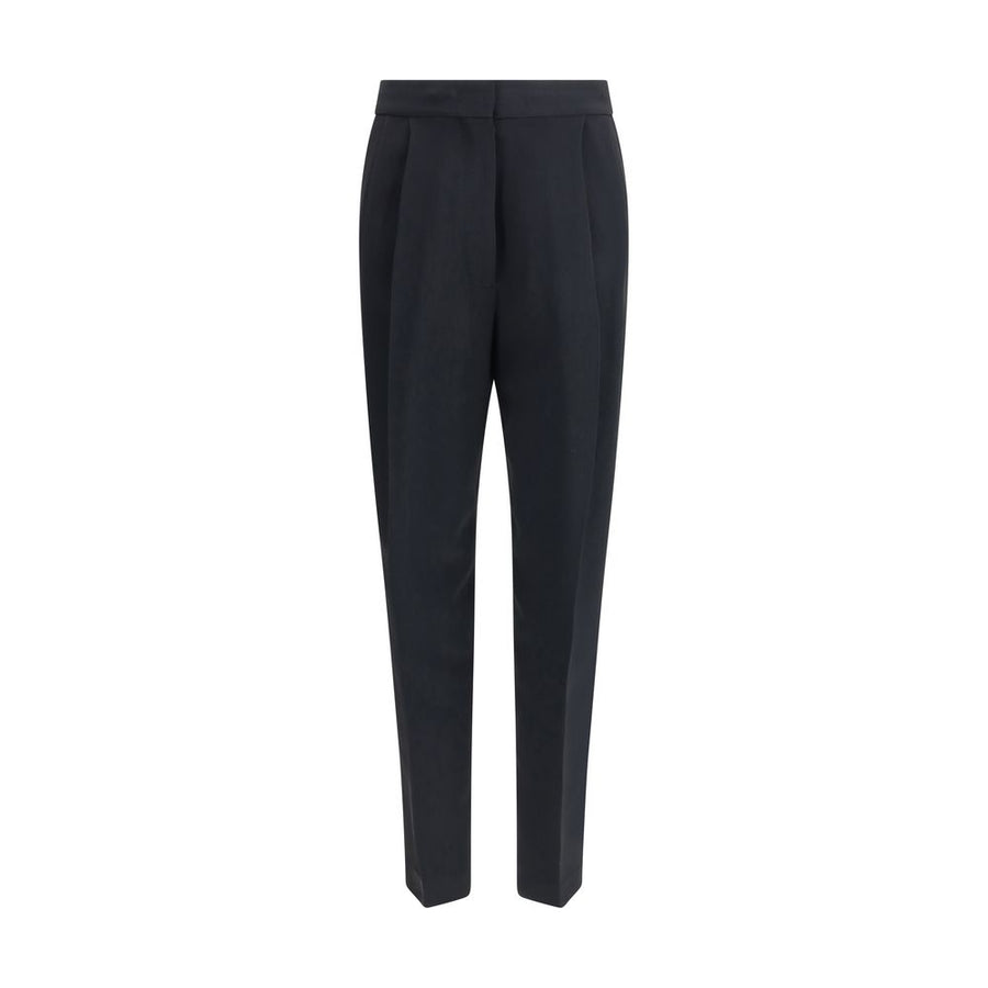 Black Acetate Casual Pants