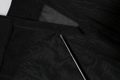 Black Nylon Leggings Stretch Pants