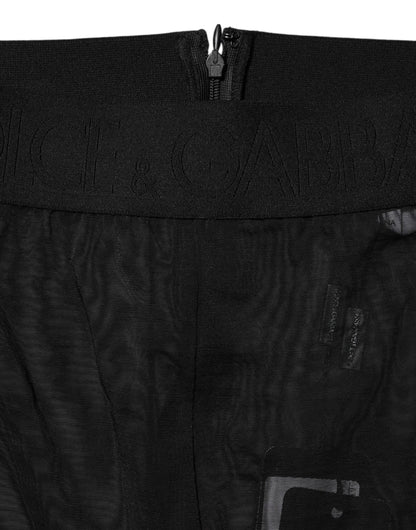 Black Nylon Leggings Stretch Pants