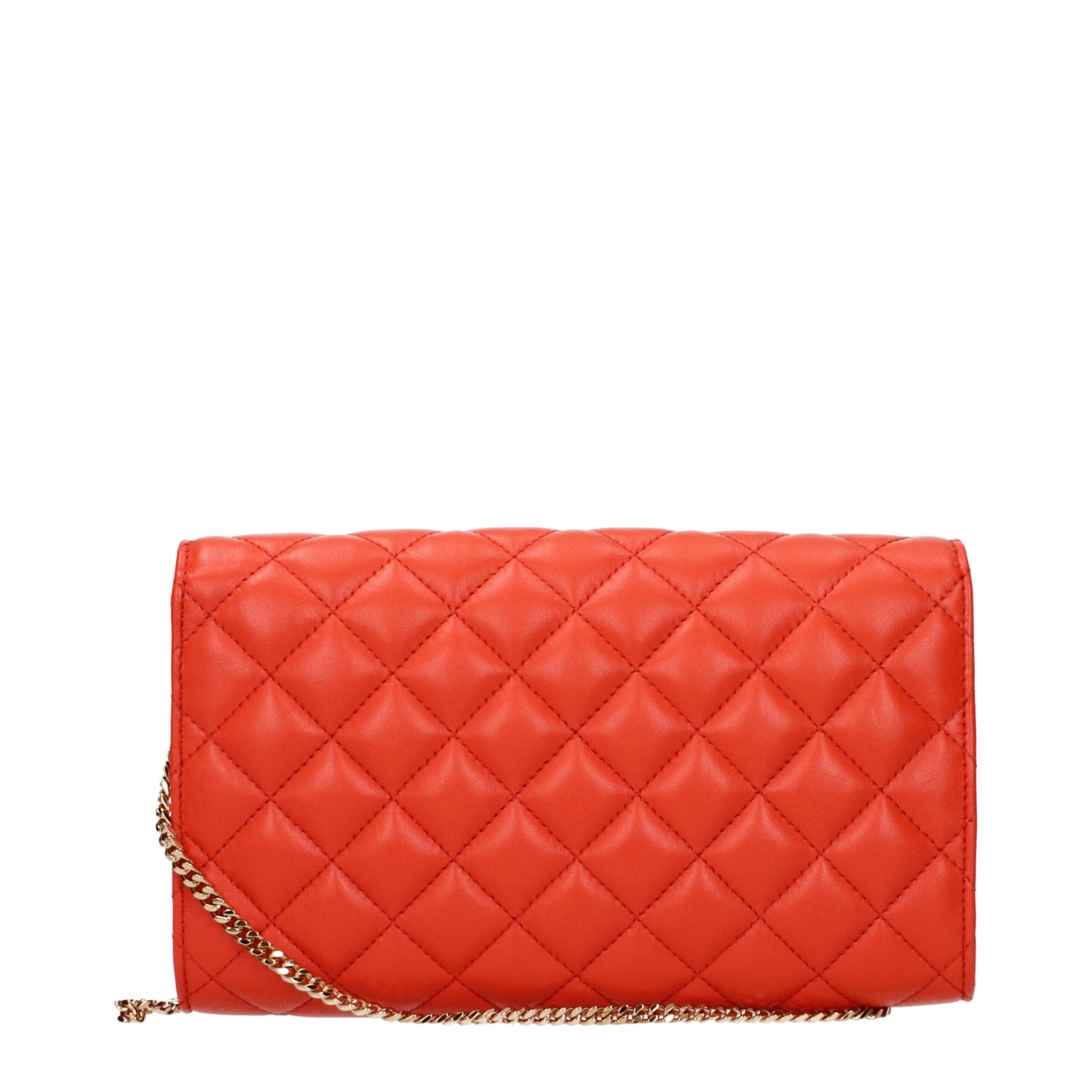 Orange Leather Clutch Bags