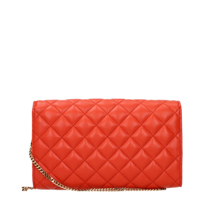 Orange Leather Clutch Bags