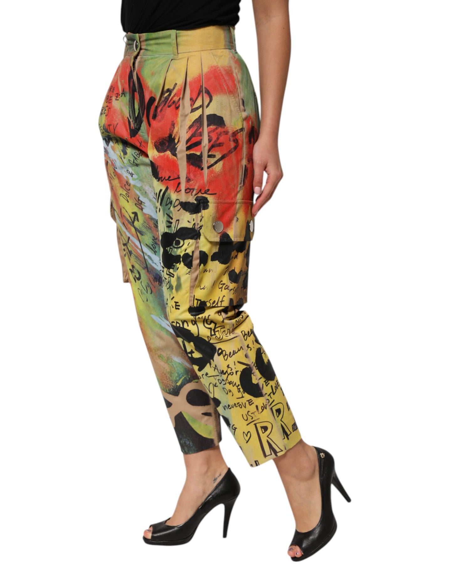 Multicolor High Waist Cargo Trouser Pants