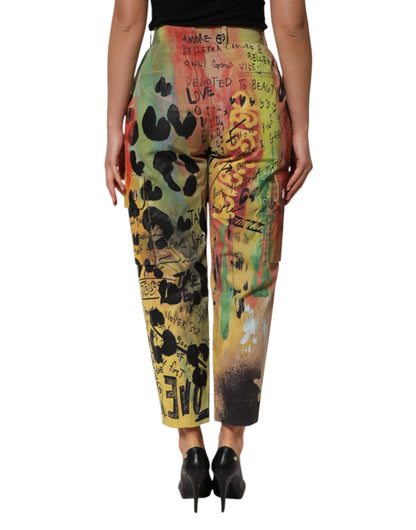 Multicolor High Waist Cargo Trouser Pants