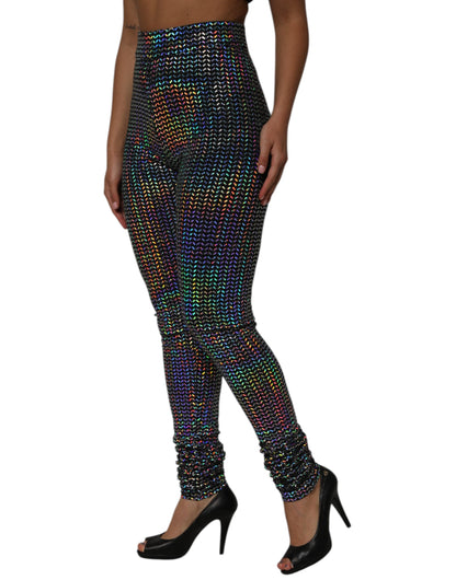 Multicolor Sequined Leggings Trouser Pants