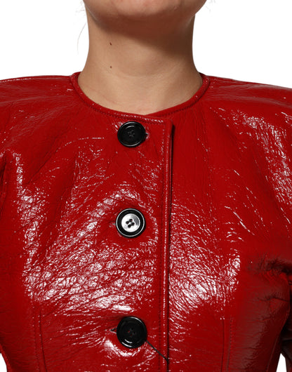 Red Wool Single Breasted Trench Coat Jacket