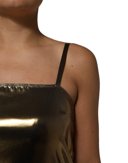 Metallic Gold Sleeveless A-line Mini Dress