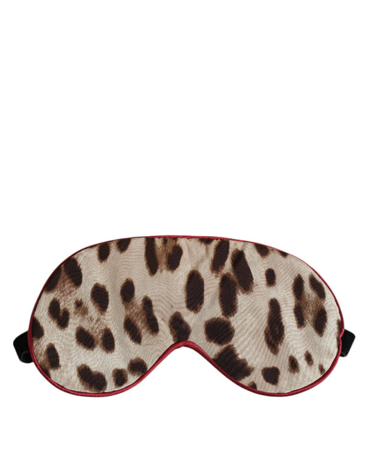 Brown Leopard Print Silk Women Accessory Sleep Eye Mask