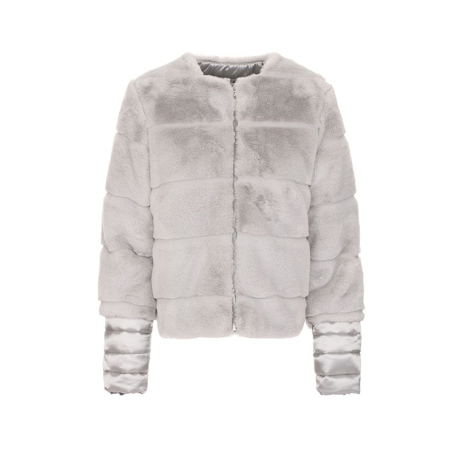 Gray Polyester Jackets & Coat