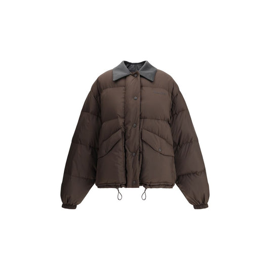 Down Jacket with leather collar