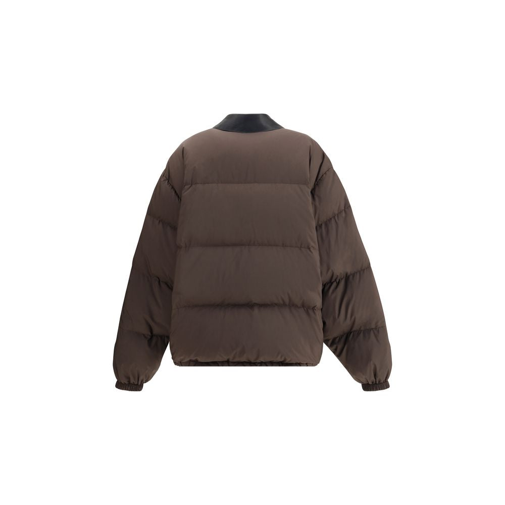 Down Jacket with leather collar
