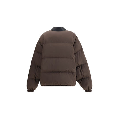 Down Jacket with leather collar