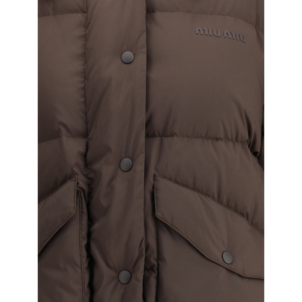 Down Jacket with leather collar