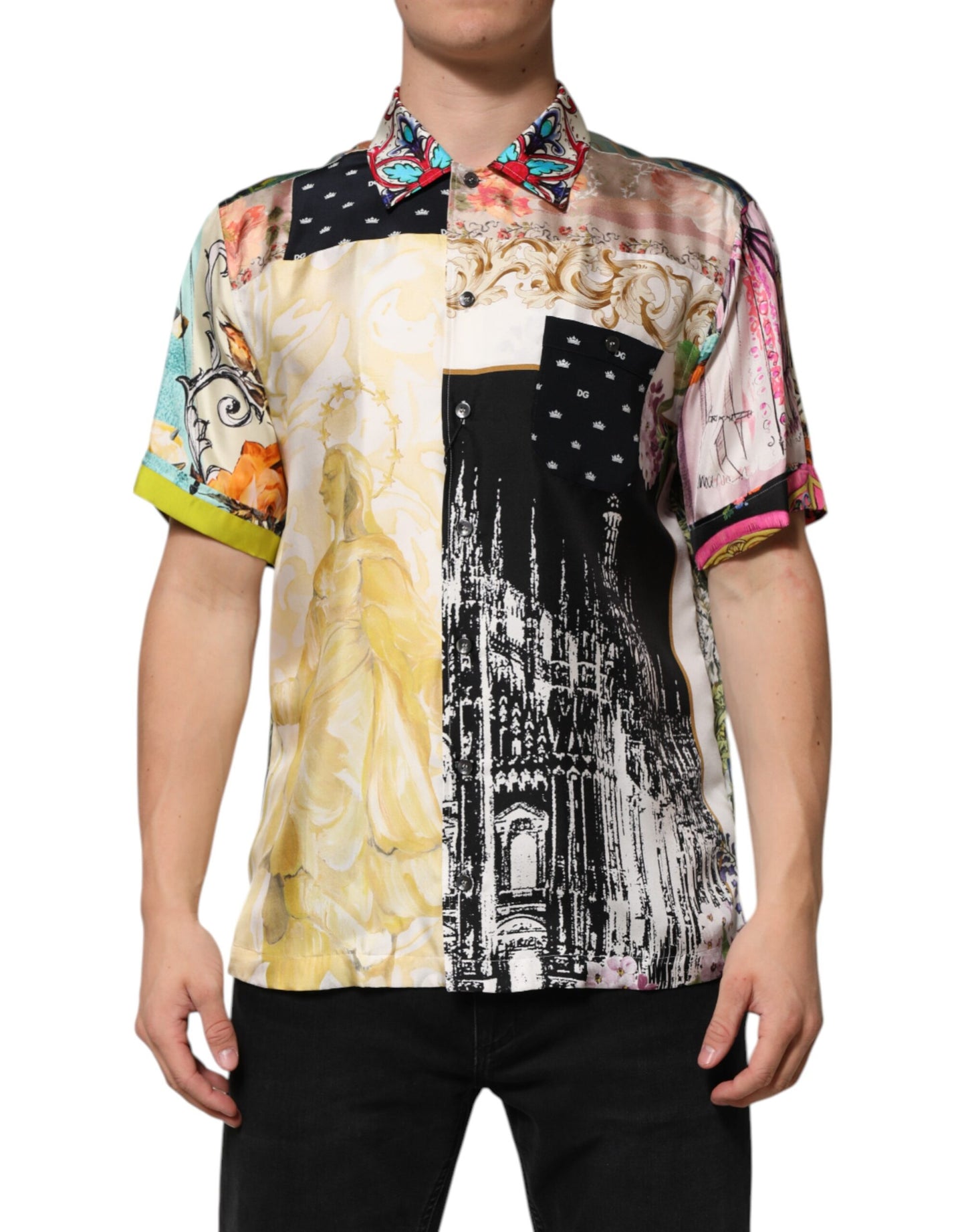 Multicolor Printed Button Down Casual Shirt