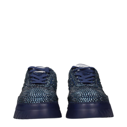 Blue Fabric Chunky Sneakers