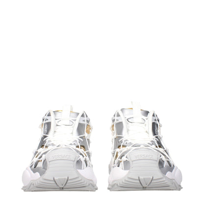 White Fabric Athletic Sneakers