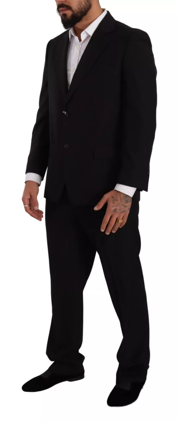 Blue Polyester Single Breasted Formal 2 Piece Suit