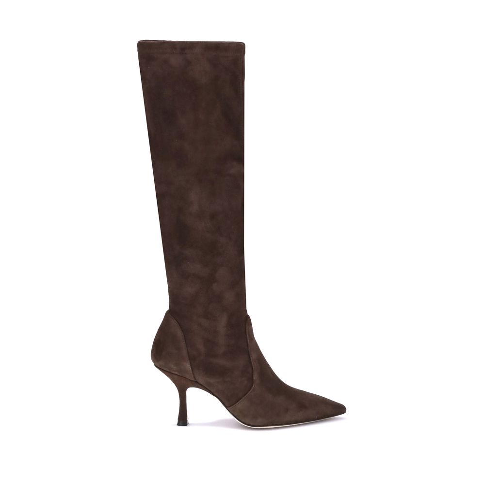 Brown Calf Leather Bos Taurus High Heel Boots