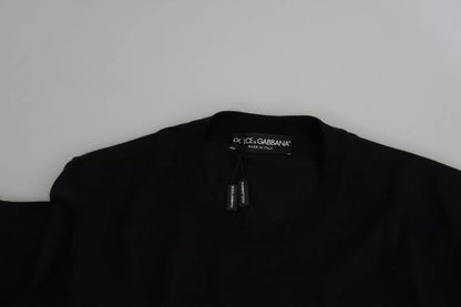 Black Cashmere Crewneck Pullover Sweater
