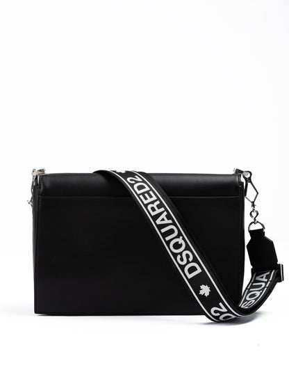 Black Leather Messenger Bag