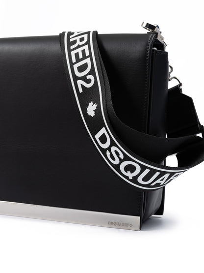 Black Leather Messenger Bag