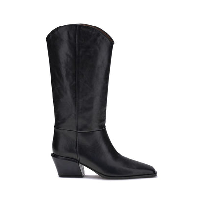 Black Calf Leather Bos Taurus Ankle Boots