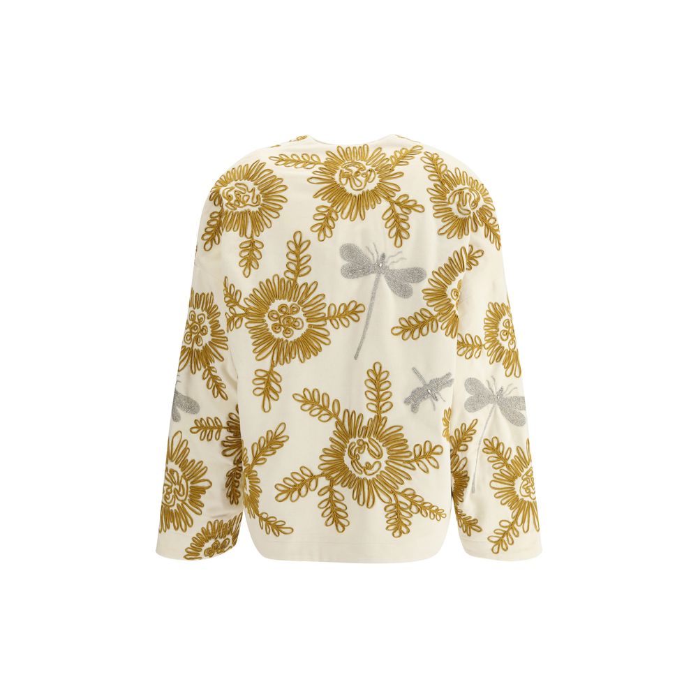 Embroidered velvet Kimono
