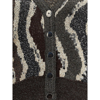 Wave pattern boxy Cardigan