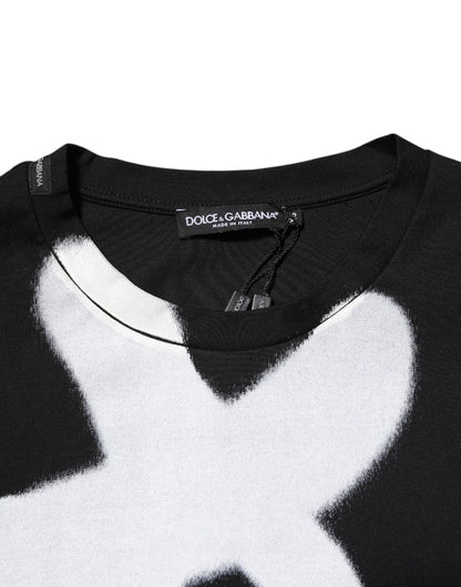 Black Cotton DG Logo Graffiti Short Sleeve T-shirt