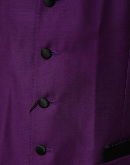 Purple Wool Dress Formal Waistcoat Vest