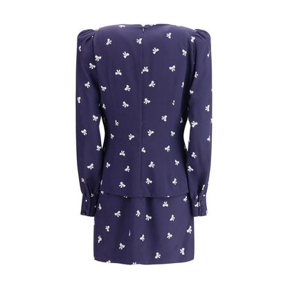 Blue Silk Casual Dress