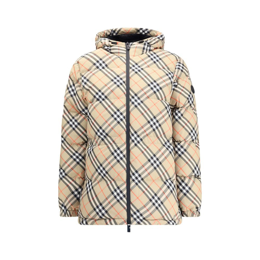 Hooded Check Down Jacket