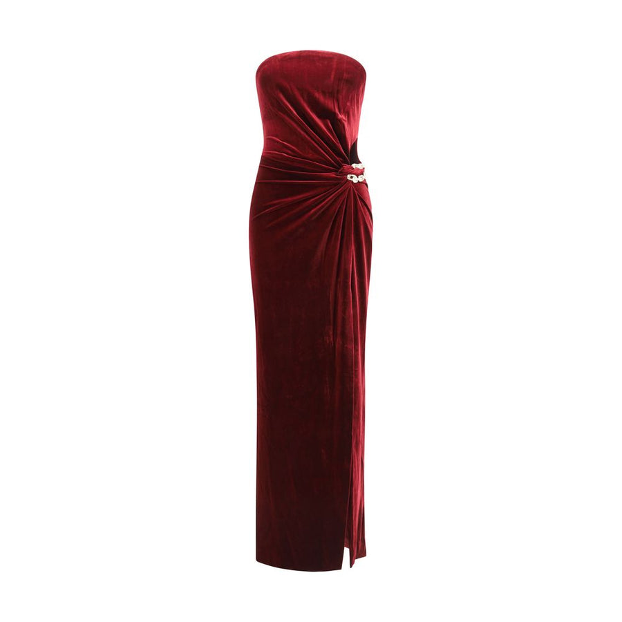 Velvet bandeau long Dress