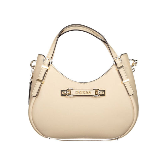 Beige Polyethylene Women Handbag