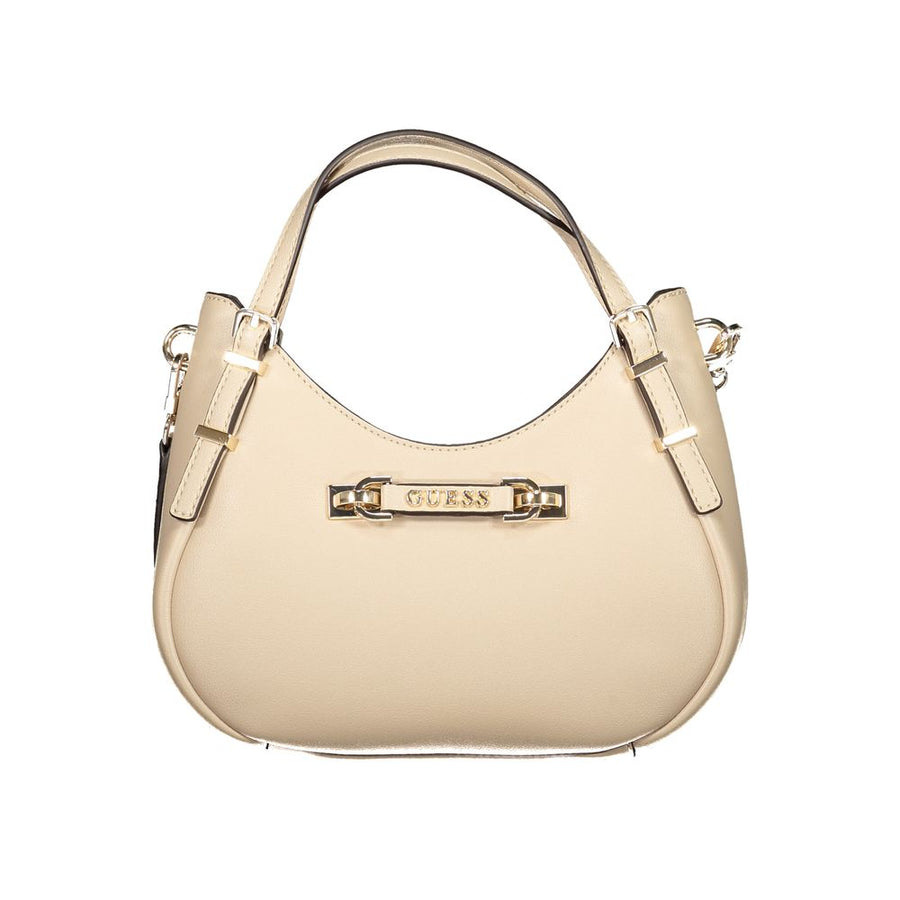 Beige Polyethylene Women Handbag