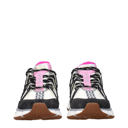 White Fabric Athletic Sneakers