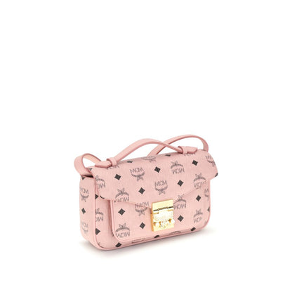 Handbag in printed faux leather