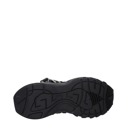 Black Fabric Chunky Sneakers