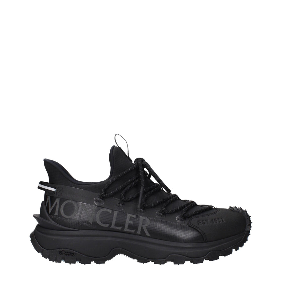 Black Fabric Athletic Sneakers