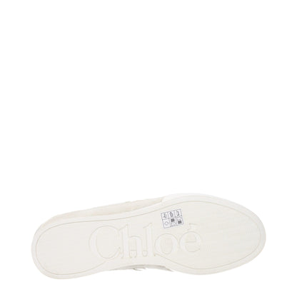 White Fabric Low Tops
