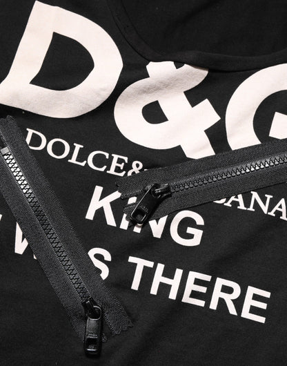 Black Cotton Sleeveless Tank Top DG Logo Men T-shirt