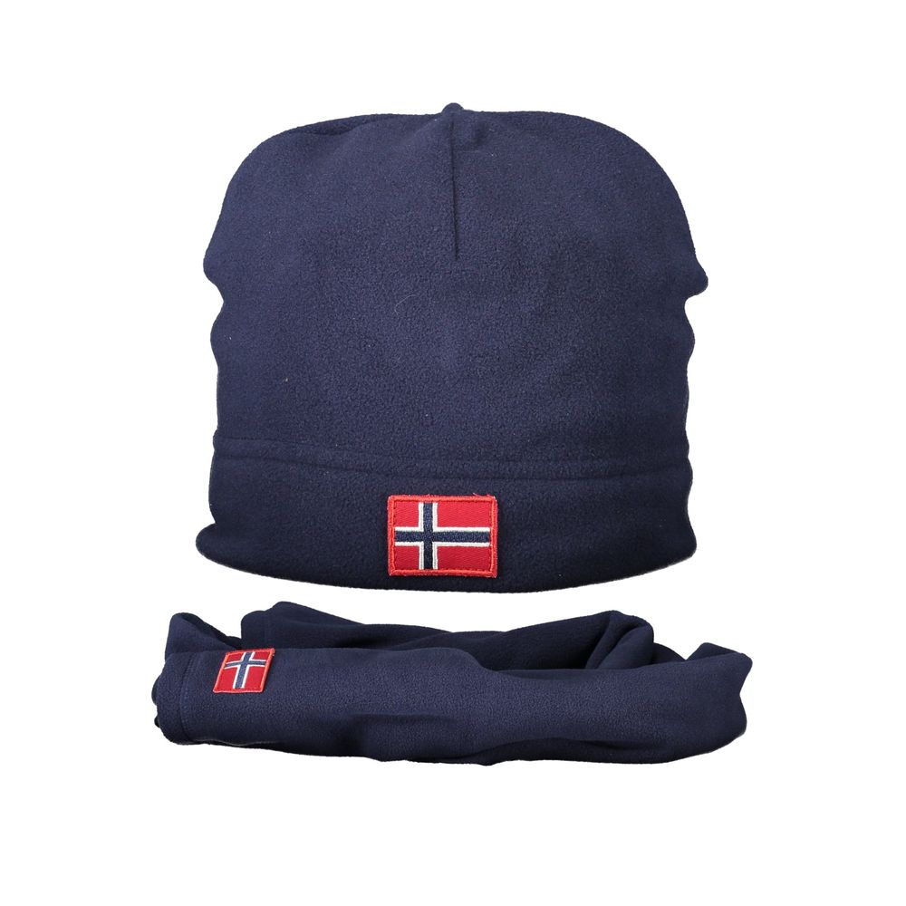 Blue Polyester Men Cap Set