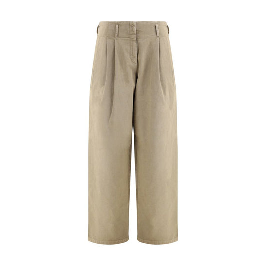 Bicolor Cotton Casual Pants