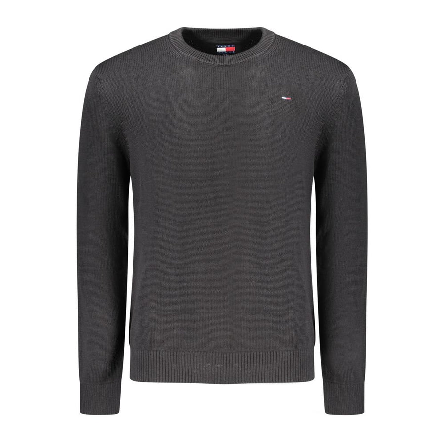 Black Cotton Men Sweater