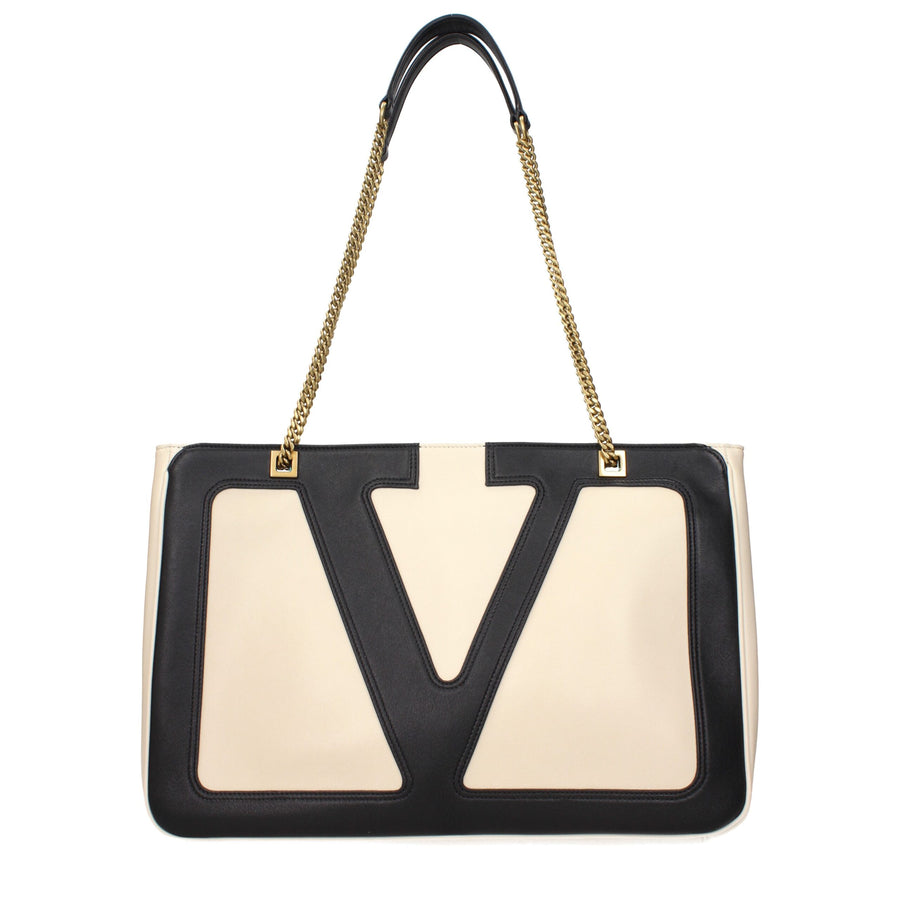 Beige Leather Shoulder Bags