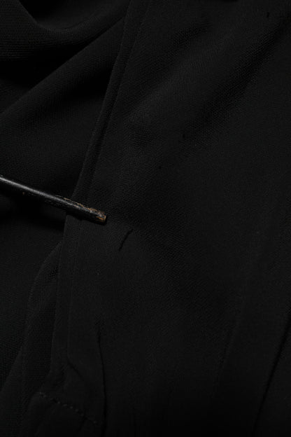 Black Viscose Blend Shirt Style Belted  Dress