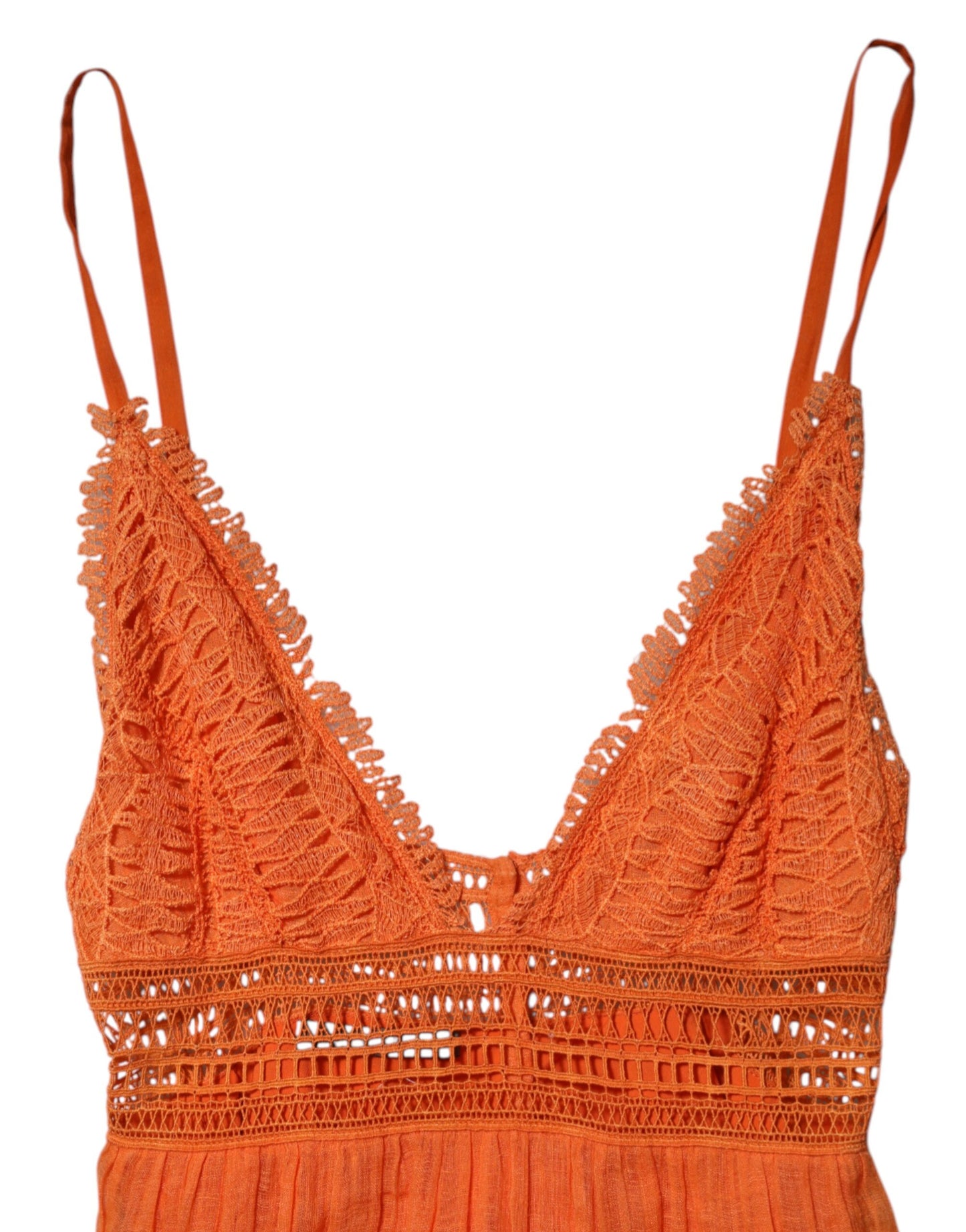 Orange Lace Bustier Layered Maxi Dress