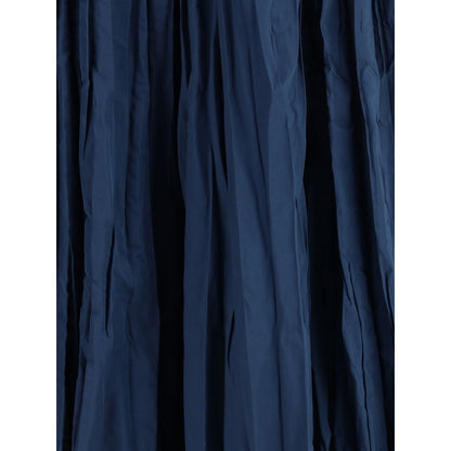 Crinkle-effect design pleated midi Skirt