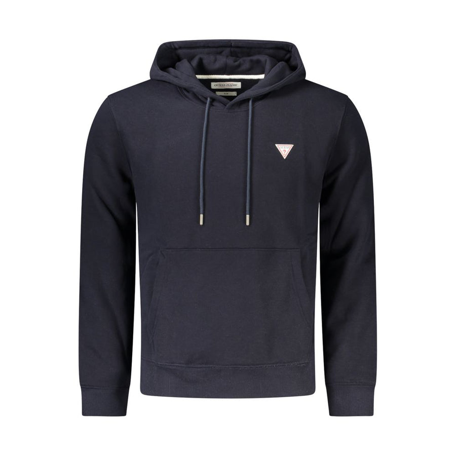 Blue Organic Cotton Men Sweater Hoodie