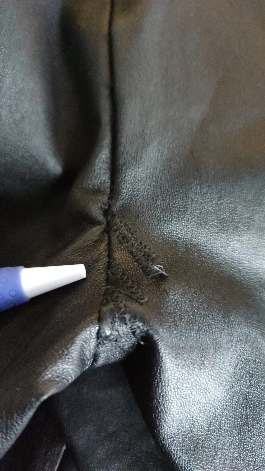 Black Leather Elastic Waist Trouser Pants