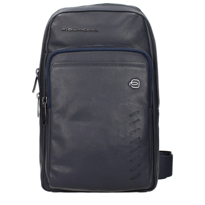 Blue Leather Crossbody Bag